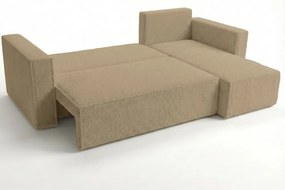 Rozkladacia obojstranná sedacia súprava do L SMART BOUCLE 232x143 cm, tmavobéžová