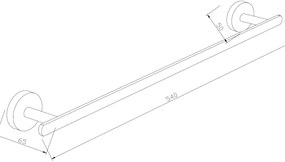 Mexen príslušenstvo, LOFT kúpeľkový držiak na uteráky, chróm, 7012624-00