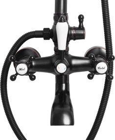 Rea Bergamo, sprchový set v retro štýle, čierna matná, REA-P5001