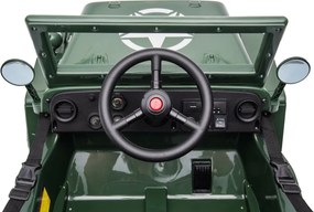 LEAN CARS Elektrické autíčko na akumulátor JH-103 armádne zelené 4x4