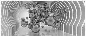 Obraz - Čiernobiele bubliny (120x50 cm)