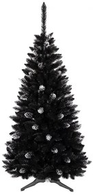 Čierny vianočný stromček so zdobením 220 cm