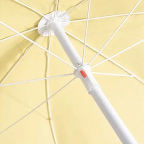 JU Slnečník z polyesterovej tkaniny, 240 cm, 8 drôtov, sklopný, béžový