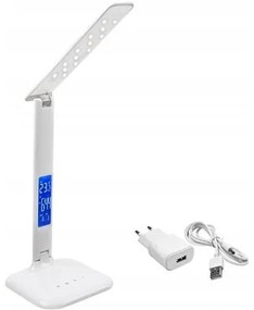 Stolná LED lampa s displejom | biela