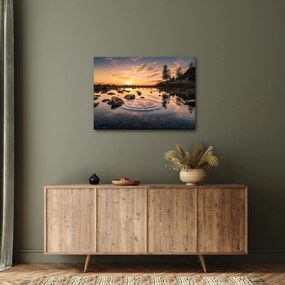 Obraz vodnej hladiny pri západe slnka (70x50 cm)