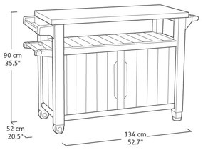 Odkladací grilovací stolík 134x52 cm Unity – Keter