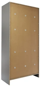 Drevená šatníková skrinka Visio LUX - 6 boxov, 90 x 45 x 185 cm, cylindrický zámok, sivá