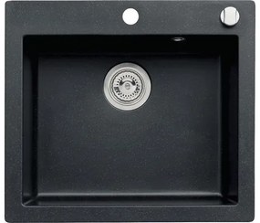 Granitový drez Cortina 500x570 mm čierny