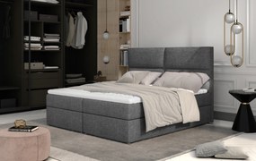 Manželská posteľ Boxspring 160 cm Amebra (svetlosivá) (s matracmi a úl. priestorom). Akcia -20%. Vlastná spoľahlivá doprava až k Vám domov. 1025389