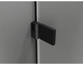 Mexen Lunar-B L pravý výklopný sprchový kút 90 x 80 cm, číre sklo, čierna matná, 832L-090-080-66-00-P