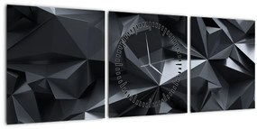 Obraz - Geometrická abstrakcia (s hodinami) (90x30 cm)