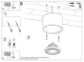 Sollux Lighting Stropné svietidlo BASIC 1 betón