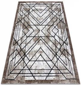 Moderný koberec COZY Tico, geometrický - Štrukturálny, dve vrstvy rúna, hnedá Veľkosť: 160x220 cm