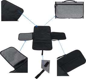 KIK Detská prebaľovacia cestovná podložka konvertibilná prebaľovacia taška sivá