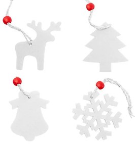 Biele vianočné ozdoby na stromček &#8211; 16ks