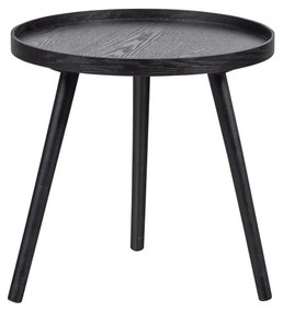 Čierny odkladací stolík WOOOD Mesa, ø 45 cm