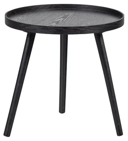 Čierny odkladací stolík WOOOD Mesa, ø 45 cm
