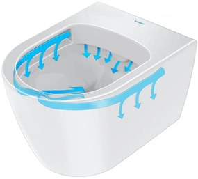 DURAVIT Soleil by Starck závesné WC Rimless Compact, s hlbokým splachovaním, 370 x 480 mm, biela, s povrchom WonderGliss, 25900900001