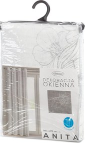 ZÁCLONA NA KRÚŽKOCH ANITA 140X270 CM BIELA