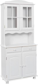 XXXLutz PRÍBORNÍK S VITRÍNOU, borovica, biela, 88/198/43 cm P & B - Sklenené vitríny - 000528013301