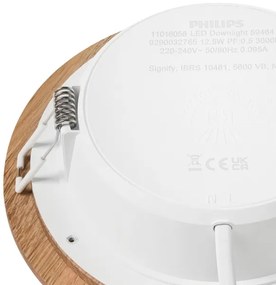 LED Podhľadové svietidlo WOODY SPOT LED/12,5W/230V 4000K dub ø 16 cm