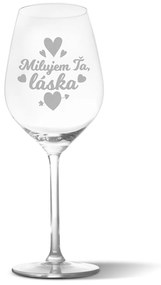 Sablio Pohár na víno Milujem ťa, láska: 49 cl