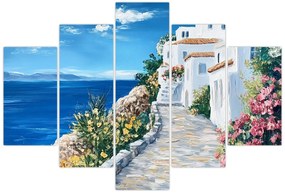 Obraz - Ulička pri mori (150x105 cm)