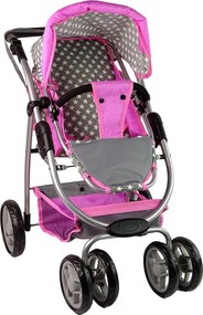 Alice Detský kočík pre bábiky 2 v 1 taška na nosenie ružové hviezdy