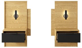 Set 2 ks nočných stolíkov Balneo (dub baltic + čierna). Akcia -21%. Vlastná spoľahlivá doprava až k Vám domov. 1127907