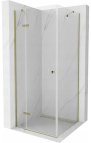 Mexen Roma sprchová kabína, kyvné dvere 100 x 100 cm, transparentnéné, zlatá - 854-100-100-50-00