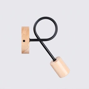 Sollux SL.1476 - Nástenná lampa EMBER 1xE27/15W/230V čierna/béžová/buk