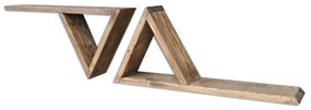 Sada 2 drevených nástenných políc Triangles
