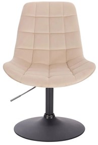 LuxuryForm DESIGN Stolička PARIS VELUR na čiernom tanieri - krémová