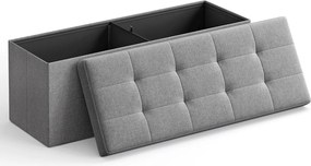 Taburetka L, lavica s úložným priestorom, nosnosť 300 kg, 110 x 38 x 38 cm, svetlošedá