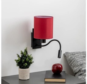 Brilagi-LED Nástenná lampa NUBILA 1xE27/25W/230V+LED/3W čierna/pompej.červená