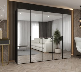 Šatníková skriňa 250 cm Alice 3 (čierna + čierna). Akcia -20%. Vlastná spoľahlivá doprava až k Vám domov. 1126239