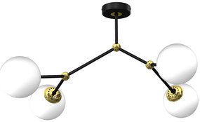 Stropné svietidlo Joy, 4x biele sklenené tienidlo, b/g