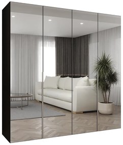 Skriňa Alicante III 200 čierna/strieborný