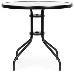 Okrúhly záhradný stôl 80 cm sklenený