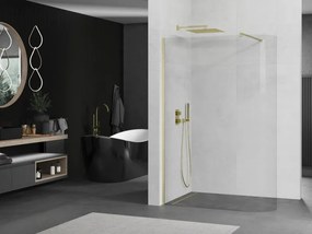Mexen Kioto, sprchová zástena Walk-In 100 x 200 cm, 8mm číre sklo, zlatý matný profil, 800-100-101-55-06