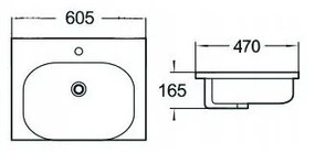 Mexen ERIKA umývadlo, 60x46 CM, biela, 25526000