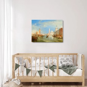 Sklenený obraz - Joseph Mallord William Turner, Venice the Dogana and San Giorgio Maggiore, reprodukcia (70x50 cm)
