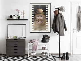 Artgeist Plagát - Monkey In Hat [Poster] Veľkosť: 40x60, Verzia: Čierny rám