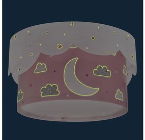 Dalber 61236S - Detské stropné svietidlo MOON 2xE27/60W/230V ružová