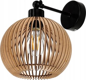 Drevená guľová LED stropná lampa E27