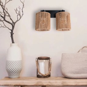 Toolight Toolight, nástenné svietidlo 2xE27, APP1824-2W, čierna matná-hnedá, OSW-09316