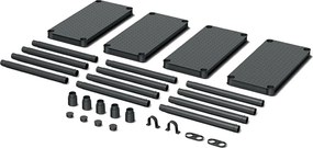 Prosperplast Regál plastový 4 police STACKARO SMALL 58 x 28 x 131,5 cm - čierny