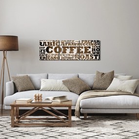 Obraz - Coffee (s hodinami) (90x30 cm)
