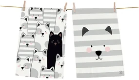 Set 2 kusov utierok z bavlny Butter Kings Black Cat, 70 x 50 cm