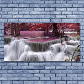 Obraz na akrylátovom skle Vodopád góry príroda 120x60 cm